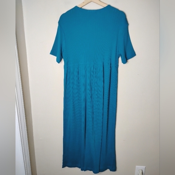 Vintage 90s Leisure Wear by Adonna Button-Front Maxi Dress M Modest Knit - Picture 6 of 9